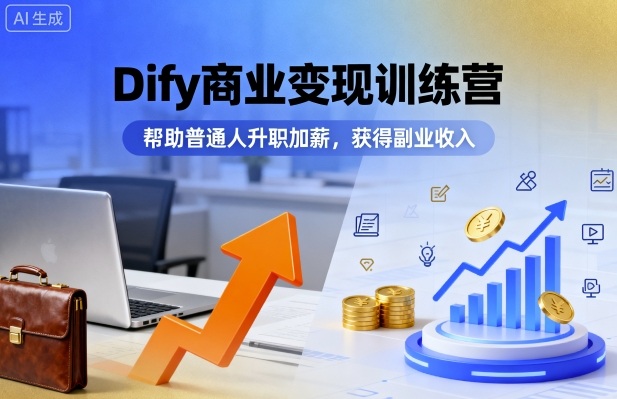 Dify商业变现训练营，帮助普通人升职加薪，获得副业收入-hl998