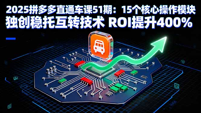 2025拼多多直通车课51期：15个核心操作模块 独创稳托互转技术 ROI提升400%-hl998