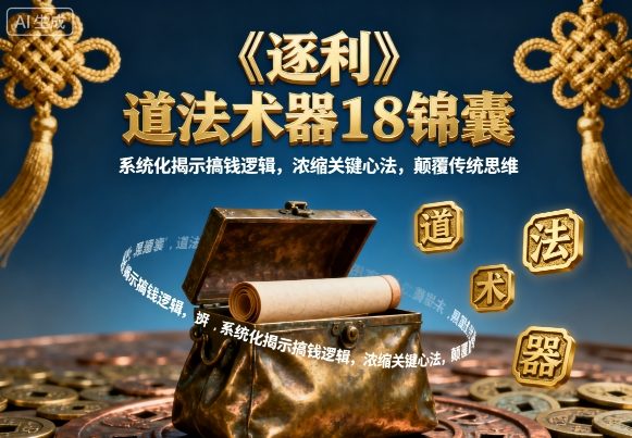 《逐利》道法术器18锦囊，系统化揭示搞钱逻辑，浓缩关键心法，颠覆传统思维-hl998