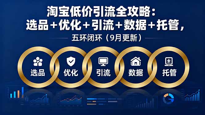 淘宝低价引流全攻略：选品＋优化＋引流＋数据＋托管，五环闭环(9月更新-hl998