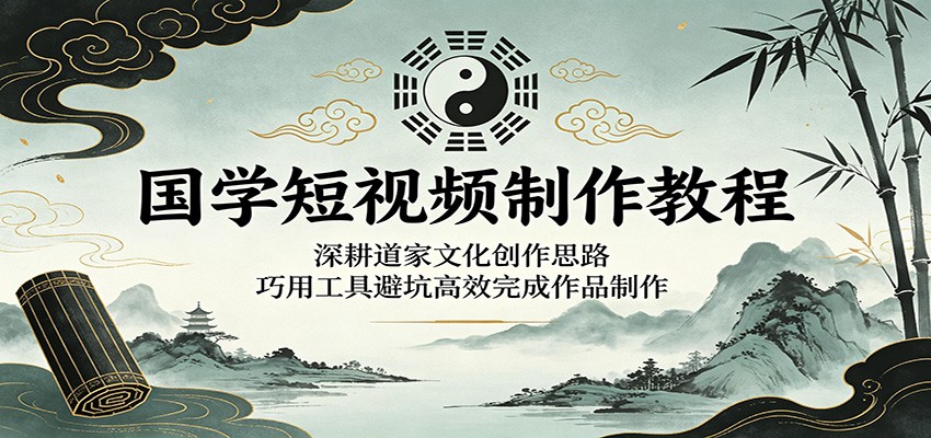 国学短视频制作教程：深耕道家文化创作思路，巧用工具避坑高效完成作品制作-hl998