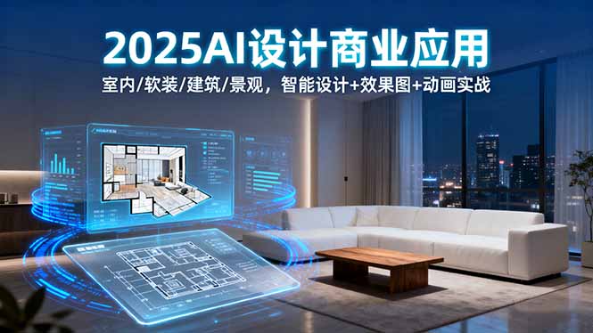 2025AI设计商业应用：室内/软装/建筑/景观，智能设计+效果图+动画实战-hl998