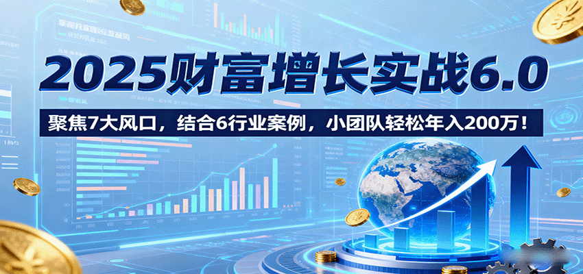2025财富增长实战6.0，聚焦7大风口，结合6行业案例，小团队轻松年入200万！-hl998