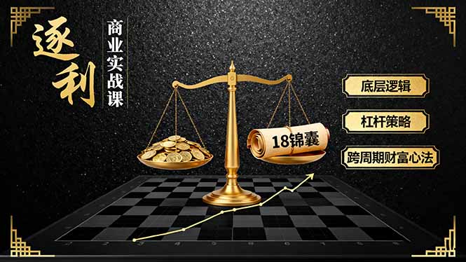 《逐 利》商业实战课，底层逻辑、杠杆策略、18锦囊，跨周期财富心法-hl998