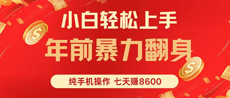 七天狂赚8600，小白纯手机操作，日入1000+-hl998