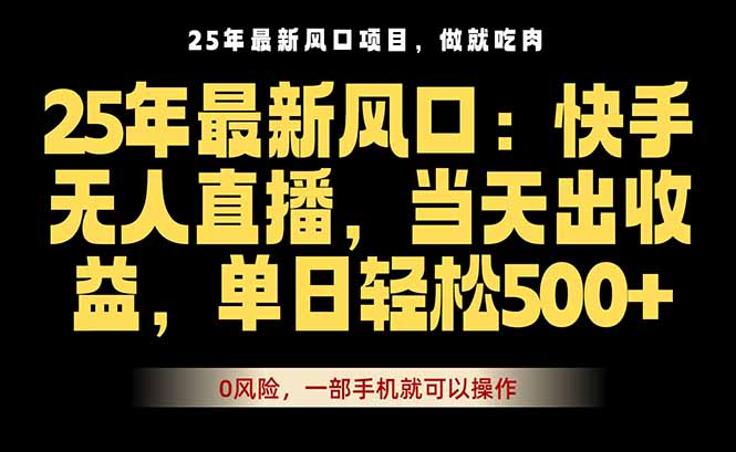 25年最新无人直播玩法，当天秒出单，一部手机就可操作-hl998