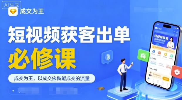 短视频获客出单必修课，成交为王，以成交为导向，直接做能成交的流量-hl998