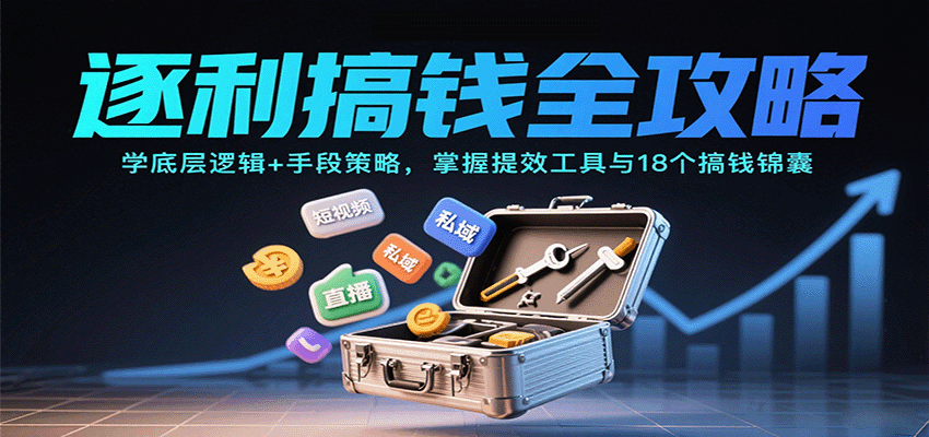 逐利搞钱全攻略：学底层逻辑+手段策略，掌握提效工具与18个搞钱锦囊-hl998