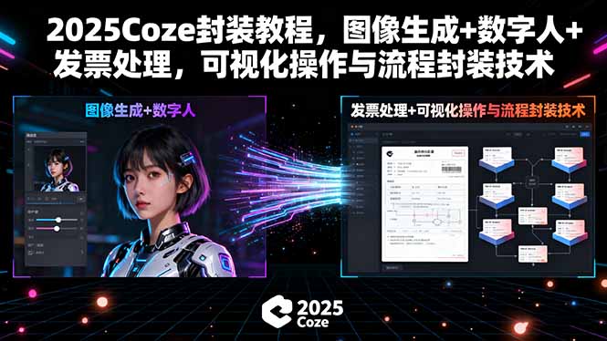 2025Coze封装教程，图像生成+数字人+发票处理，可视化操作与流程封装技术-hl998