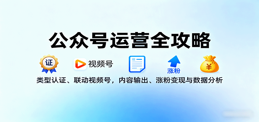 公众号运营全攻略：类型认证、联动视频号，内容输出、涨粉变现与数据分析-hl998