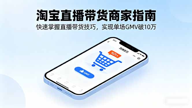 淘宝直播带货商家指南，快速掌握直播带货技巧，实现单场GMV破10万-hl998