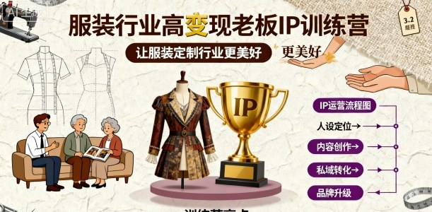 服装行业高变现老板IP训练营，让服装定制行业更美好-hl998