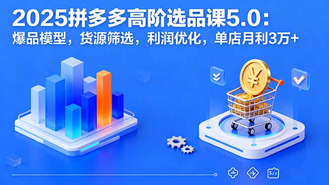 2025拼多多高阶选品课5.0：爆品模型，货源筛选，利润优化，单店月利3万+-hl998