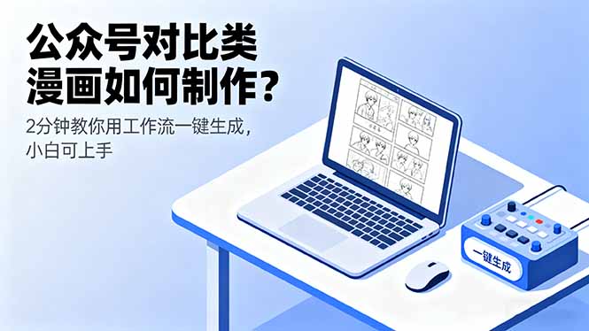 公众号对比类漫画如何制作？2分钟教你用工作流一键生成，小白可上手-hl998