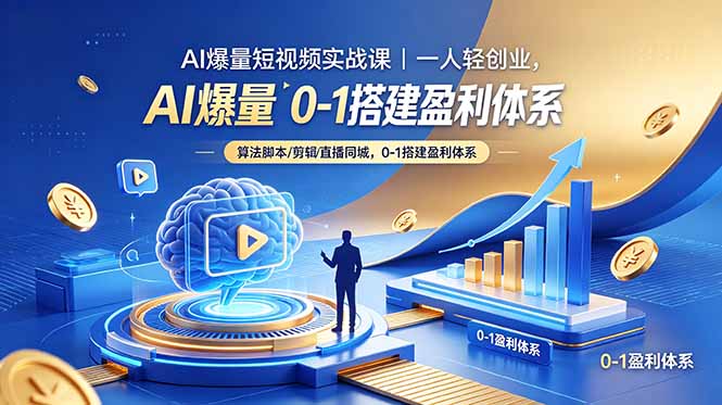 AI爆量短视频实战课｜一人轻创业，算法脚本剪辑直播同城，0-1搭建盈利体系-hl998