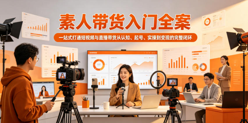 素人带货入门全案，一站式打通短视频与直播带货从认知、起号、实操到变现的完整闭环-hl998