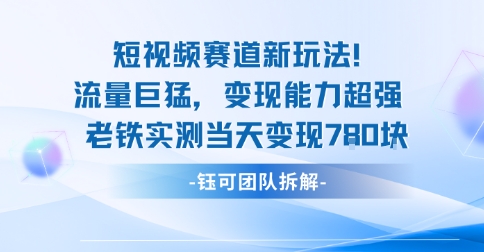 新赛道新玩法流量巨猛变现能力超强老铁实测当天变现7张-hl998