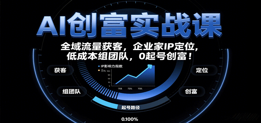 AI创富实战课：企业家IP定位，全域流量获客，低成本组团队，0起号创富！-hl998