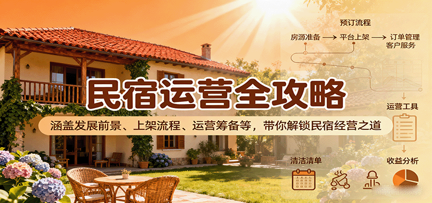 民宿运营全攻略：涵盖发展前景、上架流程、运营筹备等，带你解锁民宿经营之道-hl998
