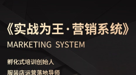 老杨·服装老板必修课《实战为王-营销系统》实现业绩被动式增长-hl998