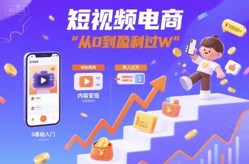 短视频电商：短视频变现从0到盈利过W-hl998