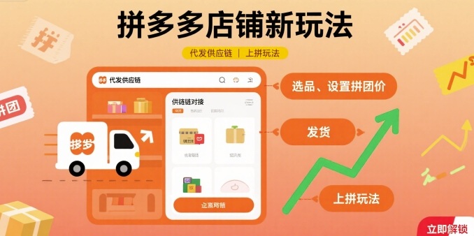 拼多多店铺新玩法，代发供应链上拼玩法-hl998