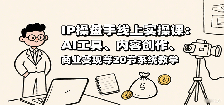 IP操盘手线上实操课：AI工具、内容创作、商业变现等20节系统教学-hl998