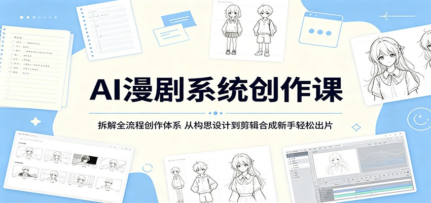 AI漫剧系统创作课：拆解全流程创作体系，从构思设计到剪辑合成新手轻松出片-hl998