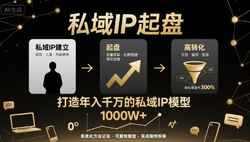 私域IP起盘，私域ip建立、起盘、高转化，打造年入千万的私域ip模型-hl998