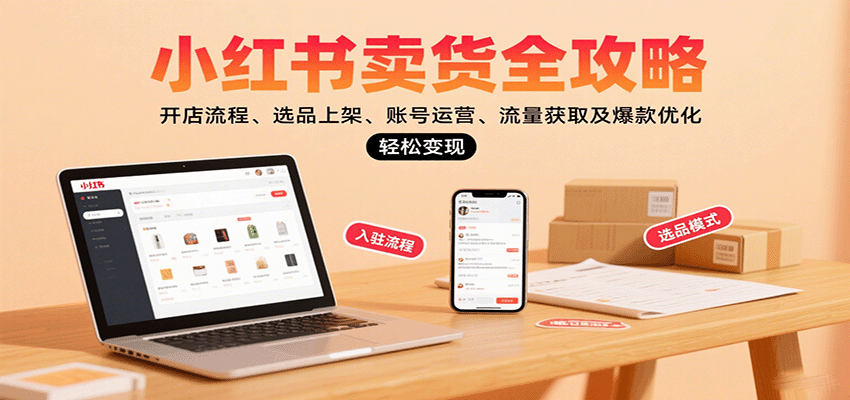 小红书卖货全攻略：开店流程、选品上架、账号运营、流量获取及爆款优化，轻松变现-hl998