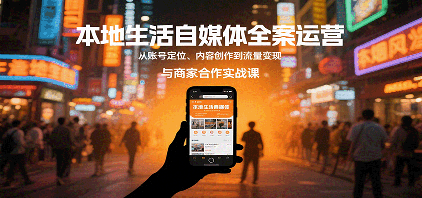 本地生活自媒体全案运营，从账号定位、内容创作到流量变现与商家合作实战课-hl998