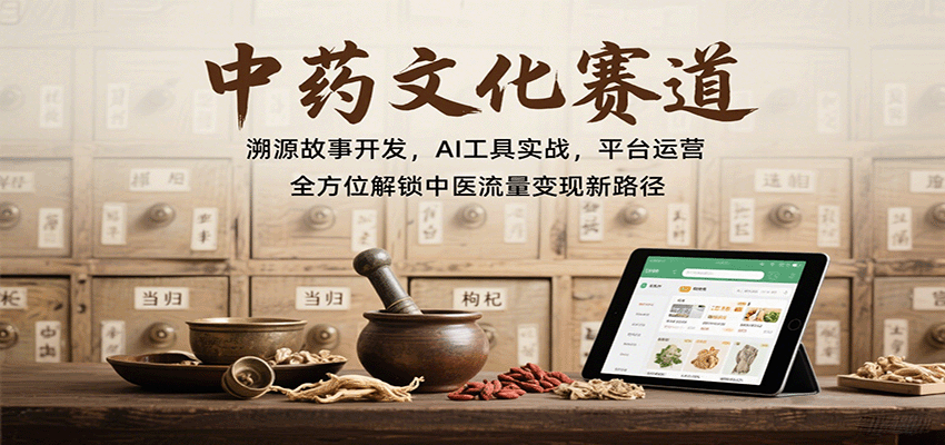 中药文化赛道：溯源故事开发，AI工具实战，平台运营，全方位解锁中医流量变现新路径-hl998