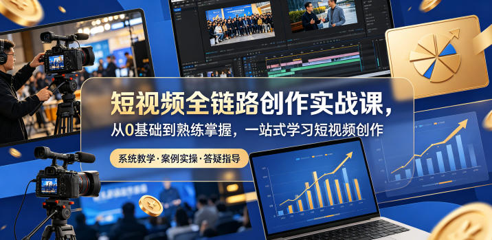 短视频全链路创作实战课，从0基础到熟练掌握，一站式学习短视频创作-hl998