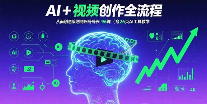 AI+短视频创作全流程：从创意策划到账号增长，96节课(含26项AI工具教学-hl998