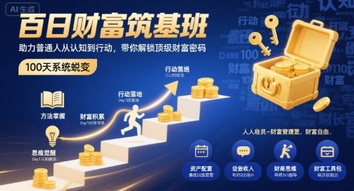 百日财富筑基班，助力普通人从认知到行动，带你解锁顶级财富密码-hl998
