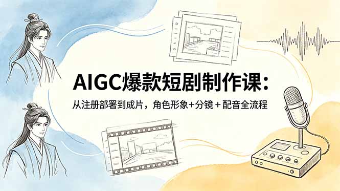 AIGC爆款短剧制作课：从注册部署到成片，角色形象+分镜+配音全流程-hl998