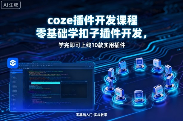 coze插件开发课程，零基础学扣子插件开发，学完即可上线10款实用插件-hl998