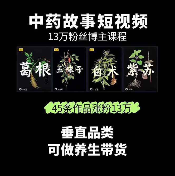 图片[2]-中药文化赛道：溯源故事开发，AI工具实战，平台运营，全方位解锁中医流量变现新路径-hl998