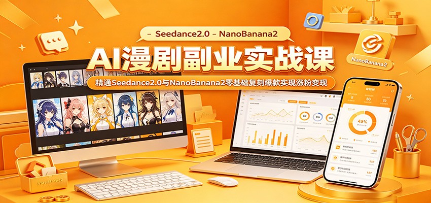 AI漫剧副业实战课：精通Seedance2.0与NanoBanana2零基础复刻爆款实现涨粉变现-hl998