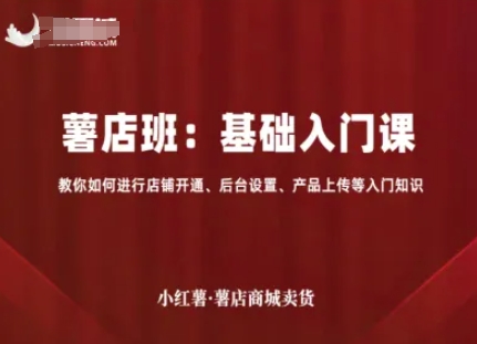 小红薯薯店商城卖货，基础入门课，教你如何进行店铺开通、后台设置、产品上传等入门知识-hl998