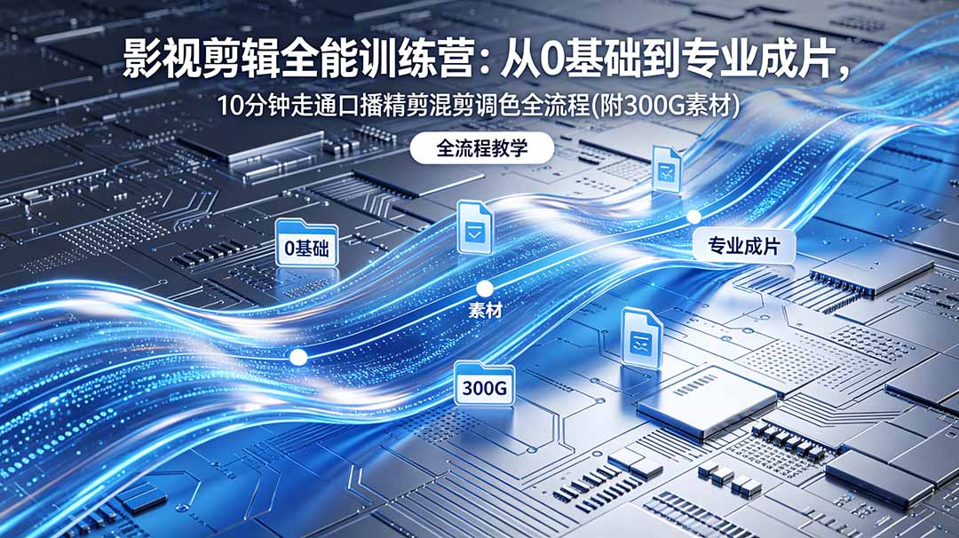 2026影视剪辑全能实战课｜0基础到专业成片，全流程教学，高清带300G素材-hl998
