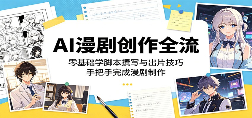 AI漫剧创作全流程：零基础学脚本撰写与出片技巧，手把手完成漫剧制作-hl998