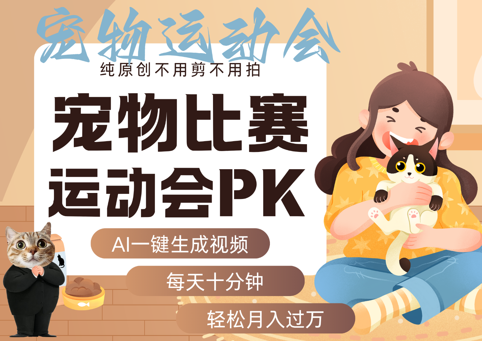 AI萌宠运动员跳水 射击 篮球 足球比赛 每天十分钟 附详细提示词文案库 代替做...-hl998