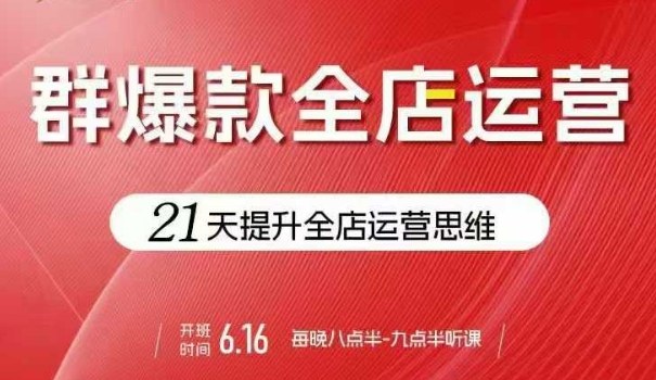 贾真电商群爆款全店运营，21天提升全店运营思维，起店、全店运营爆款不断-hl998
