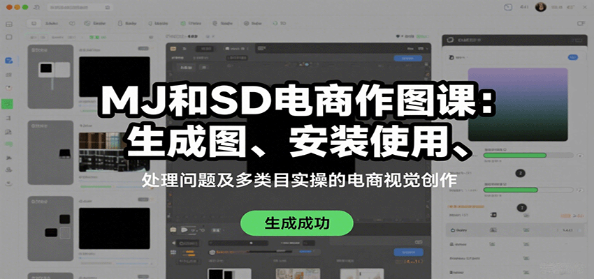 MJ和SD电商作图课：生成图、安装使用、处理问题及多类目实操的电商视觉创作-hl998