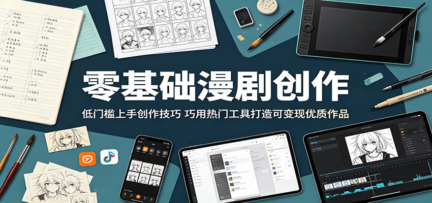 零基础漫剧创作：低门槛上手创作技巧，巧用热门工具打造可变现优质作品-hl998