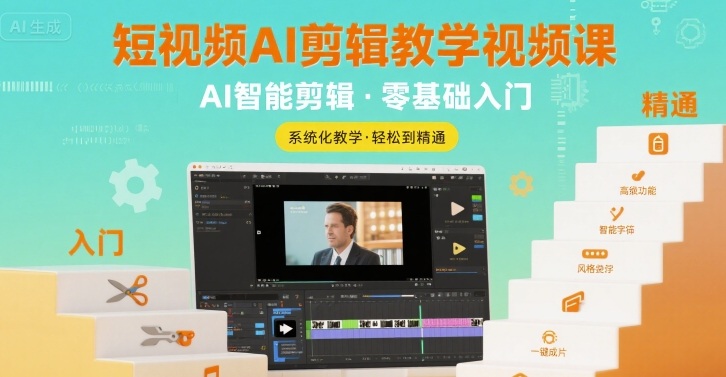 短视频AI剪辑教学视频课，入门到精通-hl998