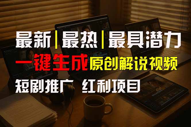 短剧推广新思路，AI一键生成原创解说视频，10分钟产出100条，30天赚了5.5w-hl998