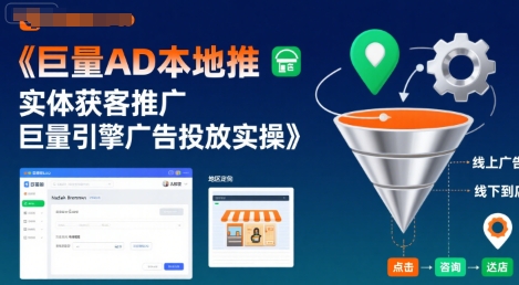 巨量AD本地推实体获客推广，巨量引擎广告投放实操-hl998