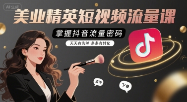 美业精英短视频流量课，掌握抖音流量密码，天天有询单，条条有转化-hl998